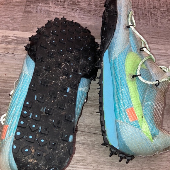 2018 Off White x Nike Zoom RARE Sneakers Neon Bright Lightweight size 8.5 Men’s - Picture 7 of 10